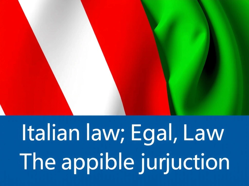 Bandiera dell'Italia e testo legale, rappresentando la legge italiana come giurisdizione applicabile.